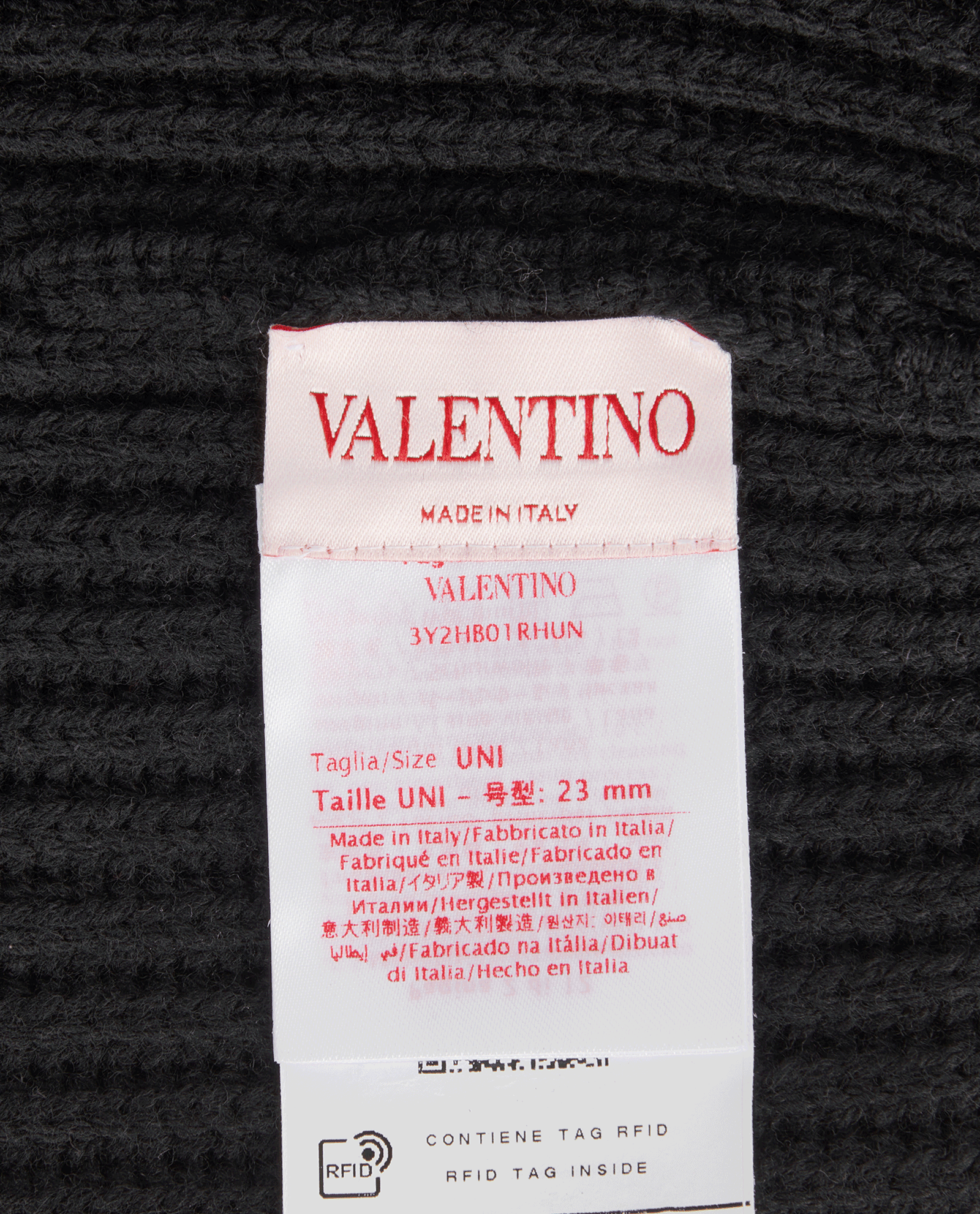 Valentino VLTN Ribbed Hat, &pound;125, Accessories, Black, Wool, Other view